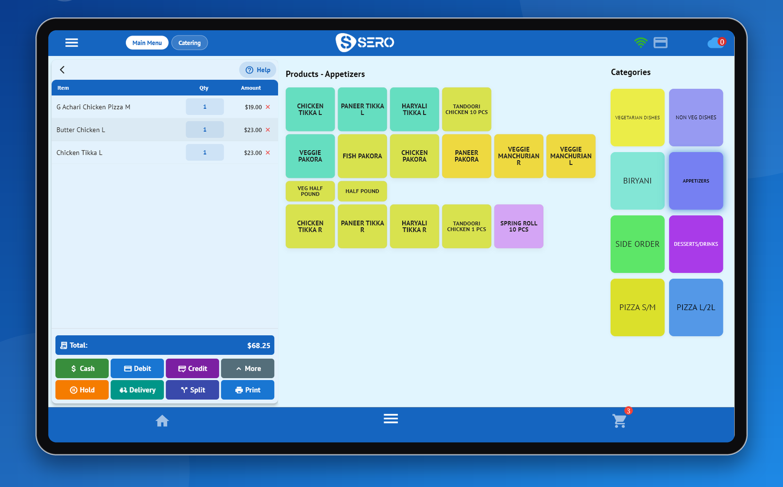 SeroPOS sale screen running on iPad